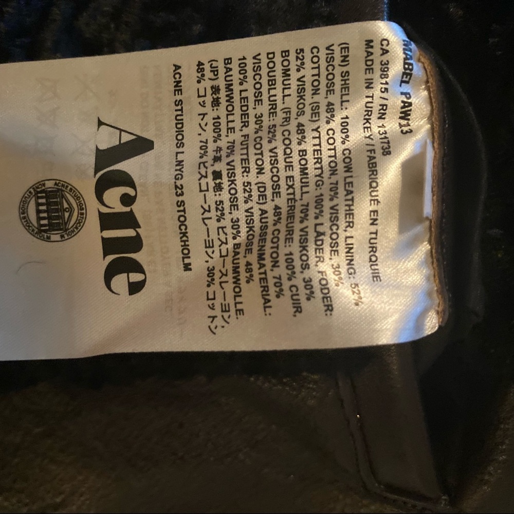 ACNE Studios Mabel Black Leather Biker Jacket. Size DE 36 or US 4 - Picture 5 of 7